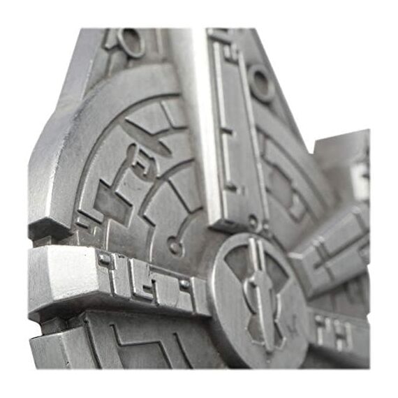 Open Road Brands Millennium Falcon Wandhaken aus Gusseisen, 100% Gusseisen, Wandmontage, 1 Stück, Silber, Stern, Star Wars, Wand, Schlüsselhalter, Jacken, Schlüssel, Werkzeuge, Dekoration