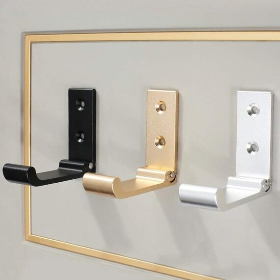 MsBong 6 Stück faltbare Wandhaken aus silberner Aluminium-Legierung, rostfrei & robust, mit Schrauben zur Wandmontage, ideal für Schlüssel, Handtücher, Hüte, Taschen, platzsparend & langlebig