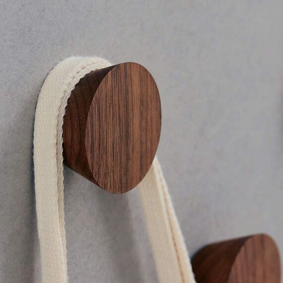 Thread-T 5 Stück Wandhaken Holz für Bademantel Hat Kleidung Wandhalterung Haken Aufhänger Handtuch Rack Schlafzimmer Dekoration Holz Haken Mehrzweck Organisator (Walnut)