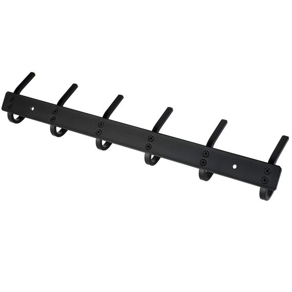 HIMREYLD Hakenleiste Kleiderhaken mit 6 Haken | Garderobenleiste SUS304 Edelstahl Rostfrei für Jacken Mantel Mehrzweck für Bad Wand Tür Schlafzimmer Küche bis 30kg Belastbar - Schwarz 1 Stück