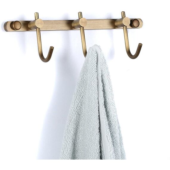 WINCASE Wand montiert Messing antik gebürstet Bronze Reihe Haken mit 3 Heavy Duty Europäischen klassischen Serie alle Kupfer Antik Rustikal klein von Fell Handtuch Rack Halter 3 Hooks