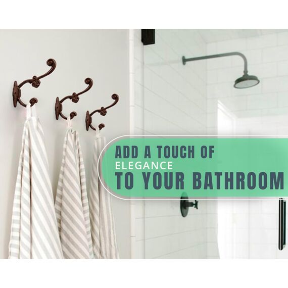 Comfify Rustikale Wandhaken - Shabby Chic Set mit 4 Wandhaken für Mäntel, Taschen, Handtücher und mehr - Vintage Haken für die Dekoration im Landhausdesign - Robuste Haken aus Gusseisen – Rostbraun