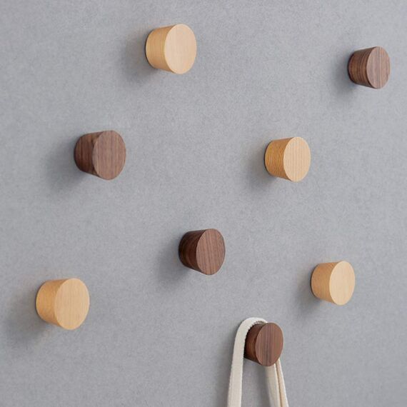 Thread-T 5 Stück Wandhaken Holz für Bademantel Hat Kleidung Wandhalterung Haken Aufhänger Handtuch Rack Schlafzimmer Dekoration Holz Haken Mehrzweck Organisator (Walnut)