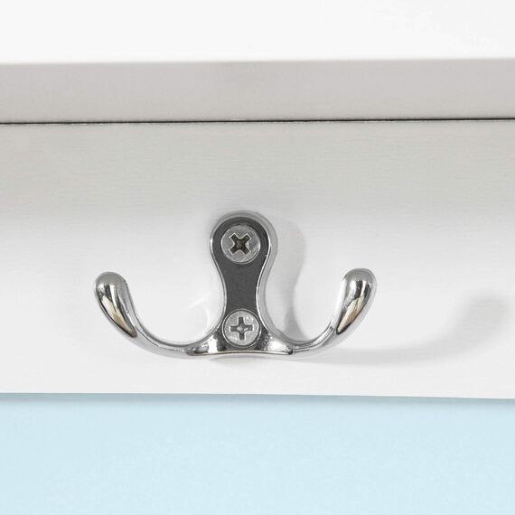 SoBuy® FRG48-L-W Wandgarderobe Wandhaken Hängeregal Badezimmerschrank mit 5 Haken weiß, B 72cm