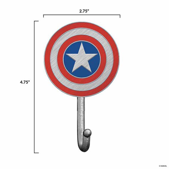 Open Road Brands Marvel Captain America Schild Wandhaken aus Gusseisen, Captain America Haken für Mäntel, Jacken, Schlüssel und mehr