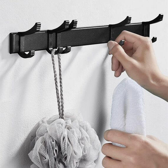 K KAREZOG Garderobenleiste,Hakenleiste,Kleiderhaken wand 2 Stück Schwerlast,Jackenhalter wand,Hakenleiste garderobe für Schlafzimmer,Küche, Garderobenhaken für Kleidung, Jacken Halter