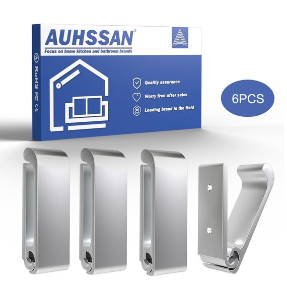 6 Stück Garderobenhaken Faltbare Kleiderhaken Aluminiumlegierung Wandhaken Handtuchhaken mit 12 Stk Schrauben für hängende Kopfhörer, Jacken, Handtücher, Helm, in der Garage, Badezimmer (Silber)