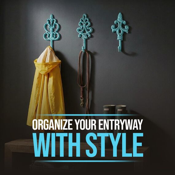 Comfify Dekorativer Shabby Chic Wandhaken - Rustikal - Antik anmutend - Französischer Landhaus-Charme - Große Dekorative Hängehaken - 3er Set - Schrauben und Dübel zur Montage inklusive