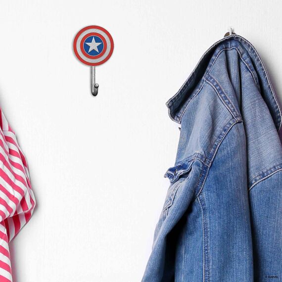 Open Road Brands Marvel Captain America Schild Wandhaken aus Gusseisen, Captain America Haken für Mäntel, Jacken, Schlüssel und mehr