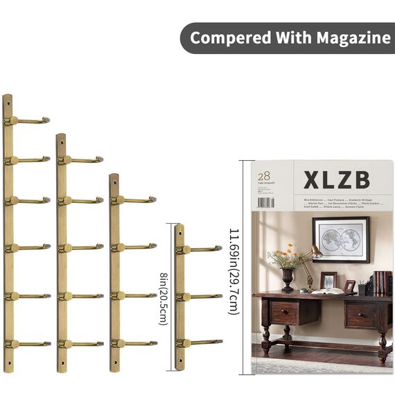 WINCASE Wand montiert Messing antik gebürstet Bronze Reihe Haken mit 3 Heavy Duty Europäischen klassischen Serie alle Kupfer Antik Rustikal klein von Fell Handtuch Rack Halter 6 Hooks