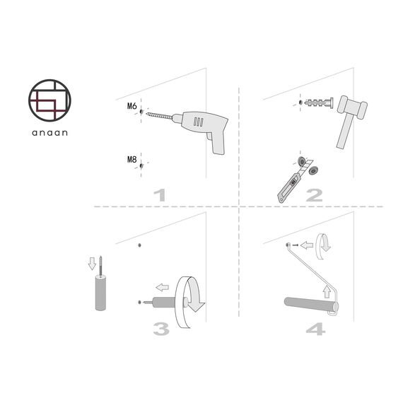 anaan Coordinate Design Wandhaken Holz Kleiderstange Wandmontage Garderobenhaken Kleiderhaken Wanddeko Messing 22 cm (Buche)