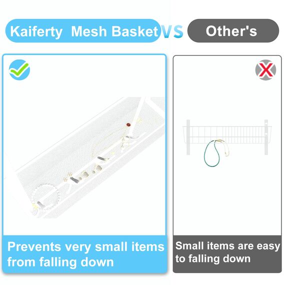 Kaiferty Türhaken-Organizer, Tür-Kleiderbügel, Handtuchhalter, Netzkorb mit 12 Haken, über der Tür, Aufbewahrung, Kleiderhaken hinter der Tür, Organizer für Badezimmer, Küche, Büro (weiß)