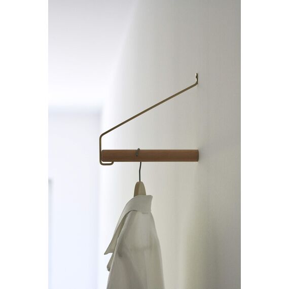 anaan Coordinate Design Wandhaken Holz Kleiderstange Wandmontage Garderobenhaken Kleiderhaken Wanddeko Messing 22 cm (Buche)