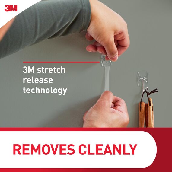 Command Kleine transparente Drahthaken, 10 Haken, 12 Streifen – einfach zu öffnende Verpackung, organisieren Sie beschädigungsfrei