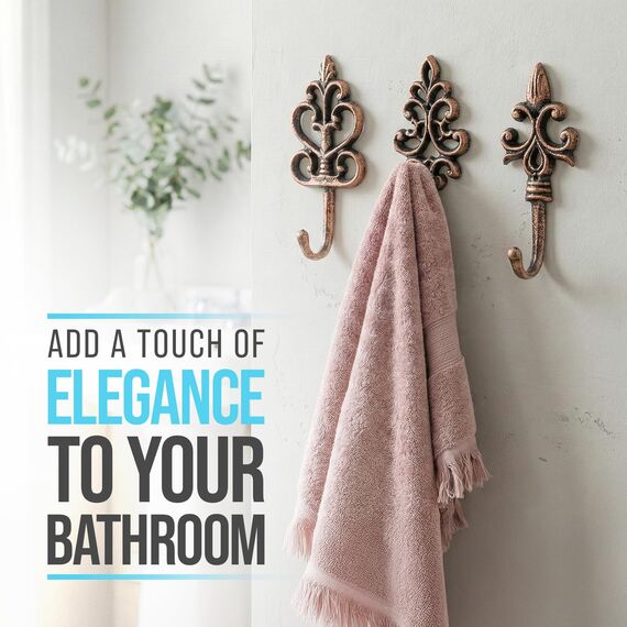 Comfify Dekorativer Shabby Chic Wandhaken - Rustikal - Antik anmutend - Französischer Landhaus-Charme - Große Dekorative Hängehaken - 3er Set - Schrauben und Dübel zur Montage inklusive