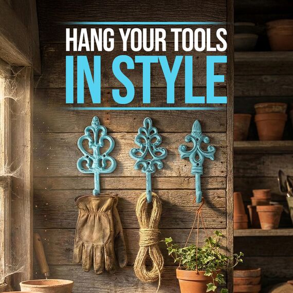 Comfify Dekorativer Shabby Chic Wandhaken - Rustikal - Antik anmutend - Französischer Landhaus-Charme - Große Dekorative Hängehaken - 3er Set - Schrauben und Dübel zur Montage inklusive