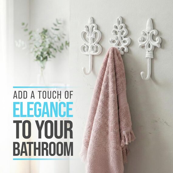 Comfify Dekorativer Shabby Chic Wandhaken - Rustikal - Antik anmutend - Französischer Landhaus-Charme - Große Dekorative Hängehaken - 3er Set - Schrauben und Dübel zur Montage inklusive