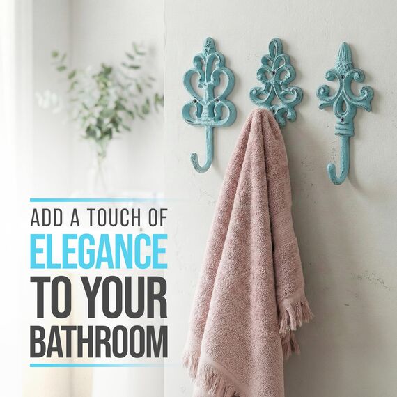 Comfify Dekorativer Shabby Chic Wandhaken - Rustikal - Antik anmutend - Französischer Landhaus-Charme - Große Dekorative Hängehaken - 3er Set - Schrauben und Dübel zur Montage inklusive