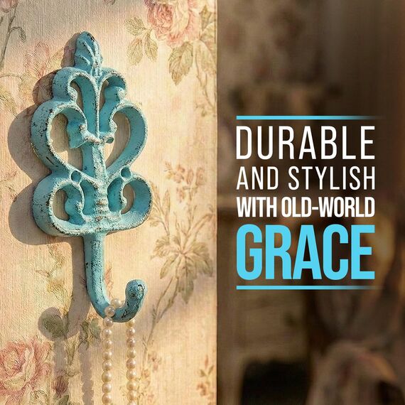 Comfify Dekorativer Shabby Chic Wandhaken - Rustikal - Antik anmutend - Französischer Landhaus-Charme - Große Dekorative Hängehaken - 3er Set - Schrauben und Dübel zur Montage inklusive