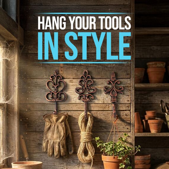 Comfify Dekorativer Shabby Chic Wandhaken - Rustikal - Antik anmutend - Französischer Landhaus-Charme - Große Dekorative Hängehaken - 3er Set - Schrauben und Dübel zur Montage inklusive