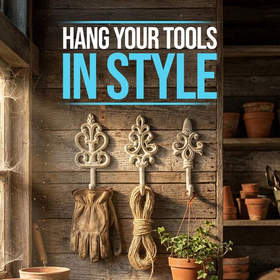 Comfify Dekorativer Shabby Chic Wandhaken - Rustikal - Antik anmutend - Französischer Landhaus-Charme - Große Dekorative Hängehaken - 3er Set - Schrauben und Dübel zur Montage inklusive