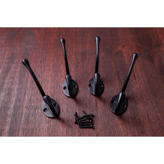 CRAFTSMAN ROAD Wandhaken aus Gusseisen, rustikal, rustikal, für Mäntel, Taschen, Handtücher, Hüte, klassisch schmal