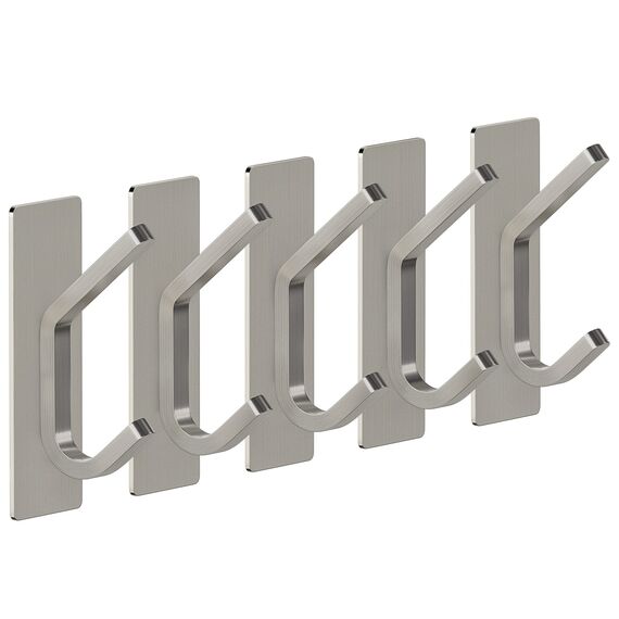 SAYONEYES Handtuchhaken aus gebürstetem Nickel, selbstklebend, für Badezimmer, Wandtür, SUS304 Edelstahl, starke Streifen, zum Aufkleben auf 3M-Wandhaken zum Aufhängen von Mantel, Hut, Tasche,