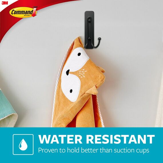 Command 17036BUKN Doppelhaken, groß, mattschwarz (Packung mit 4)