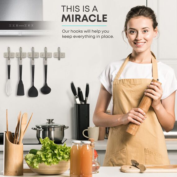 SAYONEYES Gebürstete Nickel-Wandhaken, strapazierfähige SUS304-Edelstahl-Doppelwandhaken, Badezimmer-, Eingangsbereich-Haken zum Aufhängen von Handtüchern, Taschen, Schlüsseln, Jacke, 5er-Pack