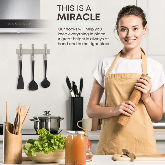 Kleine Garderobenleiste zur Wandmontage, gebürstetes Nickel, 22,9-cm-Edelstahl-Hakenleiste mit 3 strapazierfähigen Doppelhaken, für Eingangsbereich, Badezimmer, Schlafzimmer, Hut-Organizer, 2er-Pack