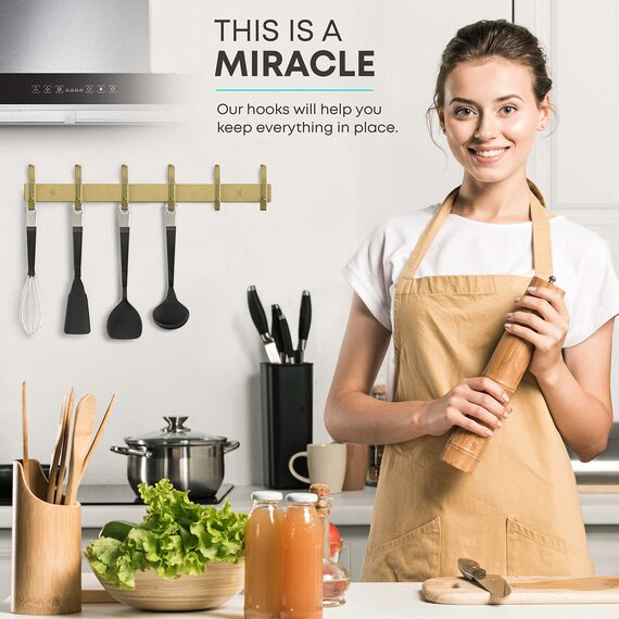 SAYONEYES Wandgarderobe mit 6 Doppelhaken zum Aufhängen, 43,2 cm, robuste SUS304 Edelstahl, rustikale Kleiderhaken, Hut, Kleidung, Geldbörse, Handtuch-Wandhaken, 2 Stück