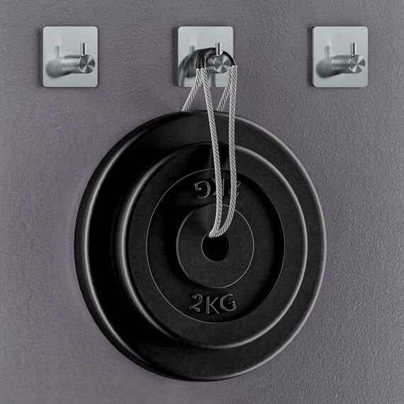 SAYONEYES Handtuchhaken aus gebürstetem Nickel, selbstklebend, für Badezimmer, Wandtür, SUS304 Edelstahl, starke Streifen, kleben auf 3M-Wandhaken zum Aufhängen von Mantel, Hut, Tasche, Schlüssel,