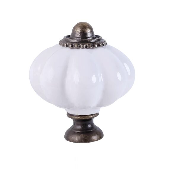 NIKKY HOME Wandhaken, dekorativ, 2 Stück, zum Aufhängen, rustikal, Vintage, Kürbis, Metall, Eisen, Keramik, antik montiert, Wandhaken für Handtücher, Mäntel, Taschen, Schals, Mützen, Badezimmer, weiß