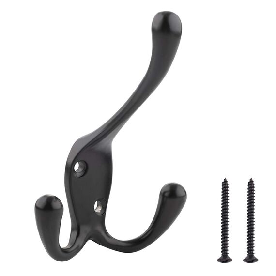 Amazon Basics – AB5100-FB-5 Garderobenhaken, Mattschwarz