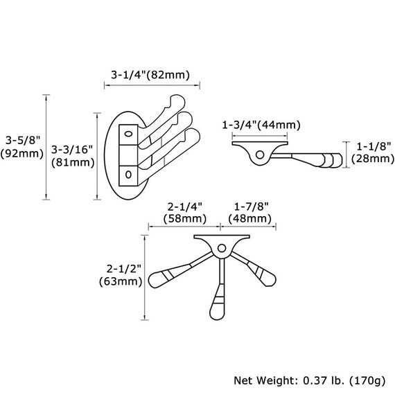 Angle Simple Badezimmer-Handtuchhaken, Metall, faltbar, drehbar, Kleiderhaken für Wand, gebürstetes Nickel