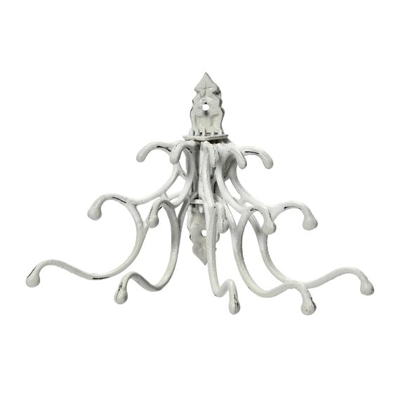 Creative Co-op Dekorativer Wandhaken aus Metall im Used-Look, Weiß