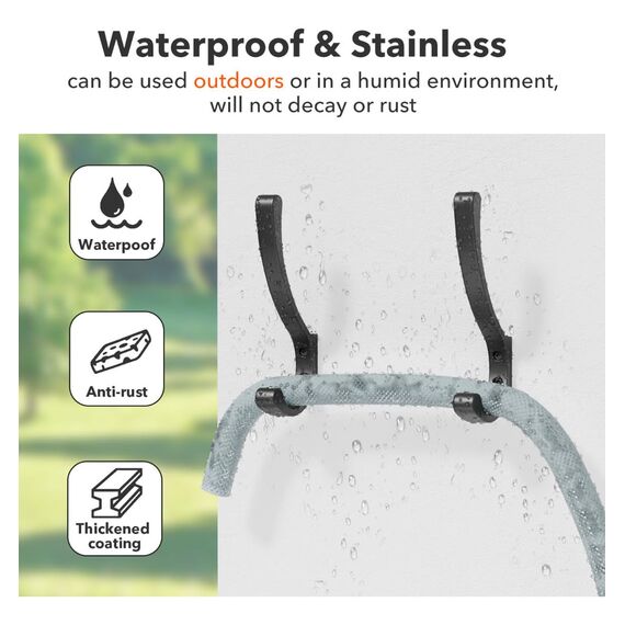 saffruff 4 Stück große Wandhaken zum Aufhängen, strapazierfähig, schwarze Kleiderhaken für Wand, Kleiderbügelhaken Wandmontage, Taschenhaken, Schraubhaken, Metall-Wandhaken zum Aufhängen von Mänteln,