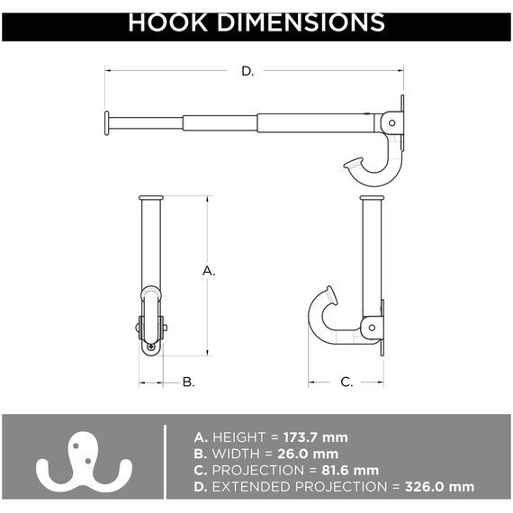 Franklin Brass Satin-Nickel, oval, verlängerbar, Haken