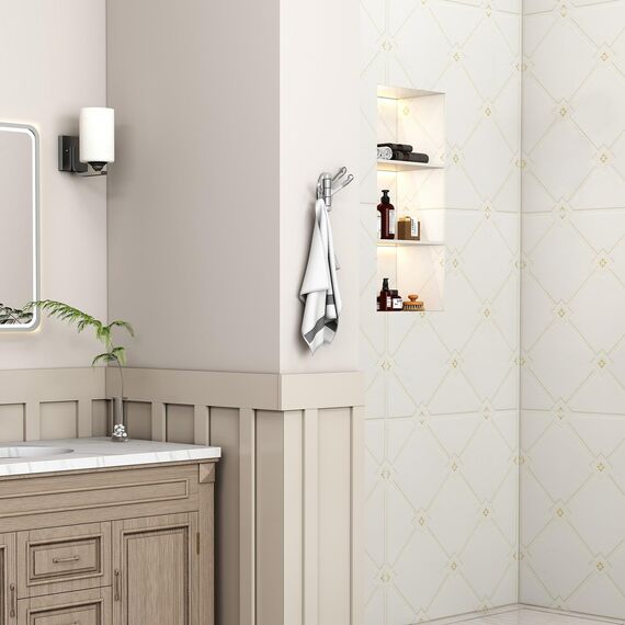 Angle Simple Badezimmer-Handtuchhaken, Metall, faltbar, drehbar, Kleiderhaken für Wand, gebürstetes Nickel