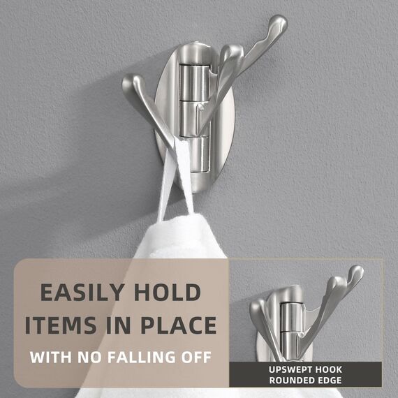 Angle Simple Badezimmer-Handtuchhaken, Metall, faltbar, drehbar, Kleiderhaken für Wand, gebürstetes Nickel