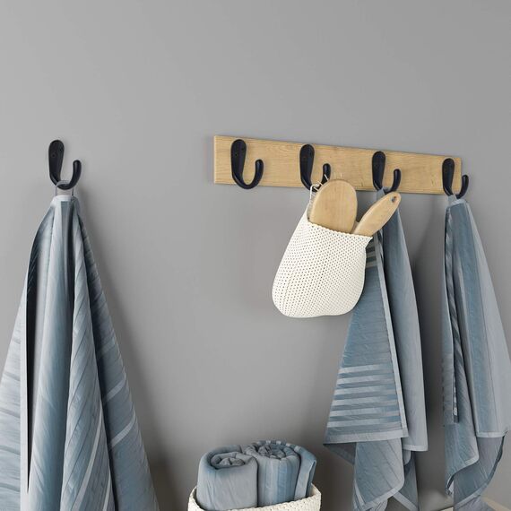 IBosins 15 Stück Kleiderhaken zur Wandmontage, Einzelzinken, Bademantelhaken zum Aufhängen von Handtuchhaken mit 30 Schrauben für Taschen, Hut, Kappe, Schal, Tasse (schwarz)