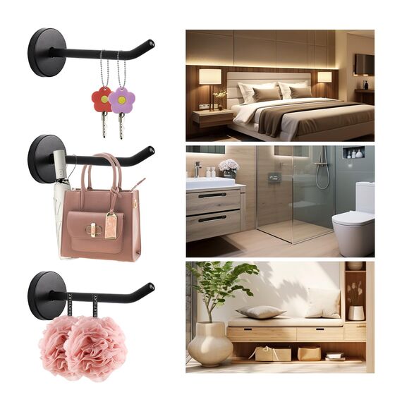 Rannb Wandhaken aus Edelstahl, langer Kleiderhaken für Küche, Schlafzimmer und Wohnzimmer, 120 mm, 4 Stück