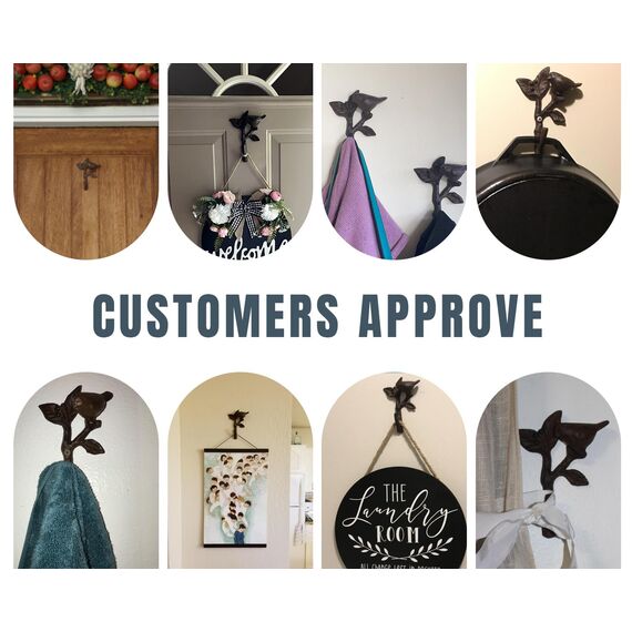 Comfify Vogel auf Ast Wandhaken - Metall, strapazierfähig, rustikal, Vintage, recyceltes Metall, dekorative Geschenkidee - 4.75x1.8x6 - Mit Schrauben und Dübeln - Braun