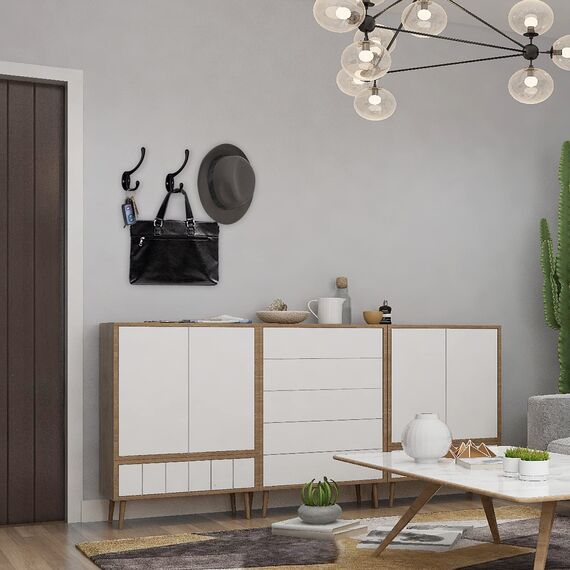 IBosins 30 Stück robuste Doppel-Kleiderhaken zur Wandmontage mit 60 Schrauben Retro-Doppelhaken, praktische schwarze Haken für Mantel, Schal, Tasche, Handtuch, Schlüssel, Kappe, Tasse, Hut