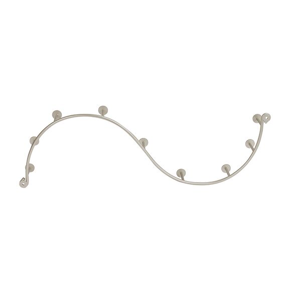 Spectrum Diversified Sweep Wandhalterung mit 9 Haken, einzelner Eingangsbereich, Schrank, Badezimmer und Küche, Heimdekoration, Hut- und Garderobenleiste für Organisation, 1 Stück, satiniertes Nickel