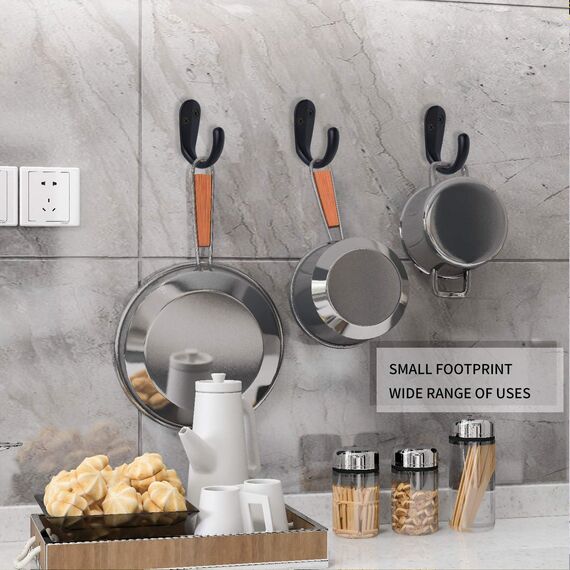 IBosins 15 Stück Kleiderhaken zur Wandmontage, Einzelzinken, Bademantelhaken zum Aufhängen von Handtuchhaken mit 30 Schrauben für Taschen, Hut, Kappe, Schal, Tasse (schwarz)