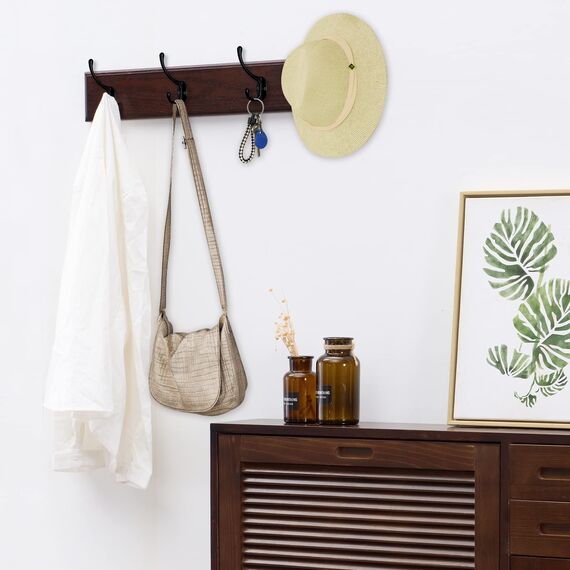 IBosins 30 Stück robuste Doppel-Kleiderhaken zur Wandmontage mit 60 Schrauben Retro-Doppelhaken, praktische schwarze Haken für Mantel, Schal, Tasche, Handtuch, Schlüssel, Kappe, Tasse, Hut