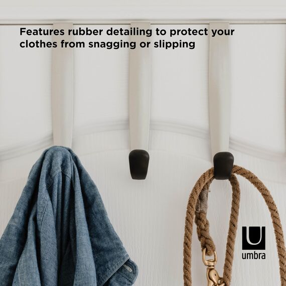 Umbra Schnook Türhaken aus Stahl, 5 Haken, Nickel/Schwarz