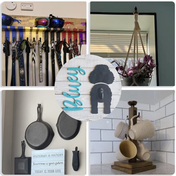 IBosins 15 Stück Kleiderhaken zur Wandmontage, Einzelzinken, Bademantelhaken zum Aufhängen von Handtuchhaken mit 30 Schrauben für Taschen, Hut, Kappe, Schal, Tasse (schwarz)