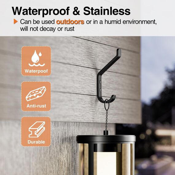 susswiff Kleiderhaken zum Aufhängen, 9 kg (max.), Edelstahl-Wandhaken für Handtuch, Hut, Rucksack, Schlüssel, Kleidung, Wandmontage, Kleiderbügel, für Schrank, Metall, Schwarz, 9,5 cm, 10 Stück